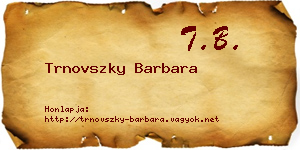 Trnovszky Barbara névjegykártya